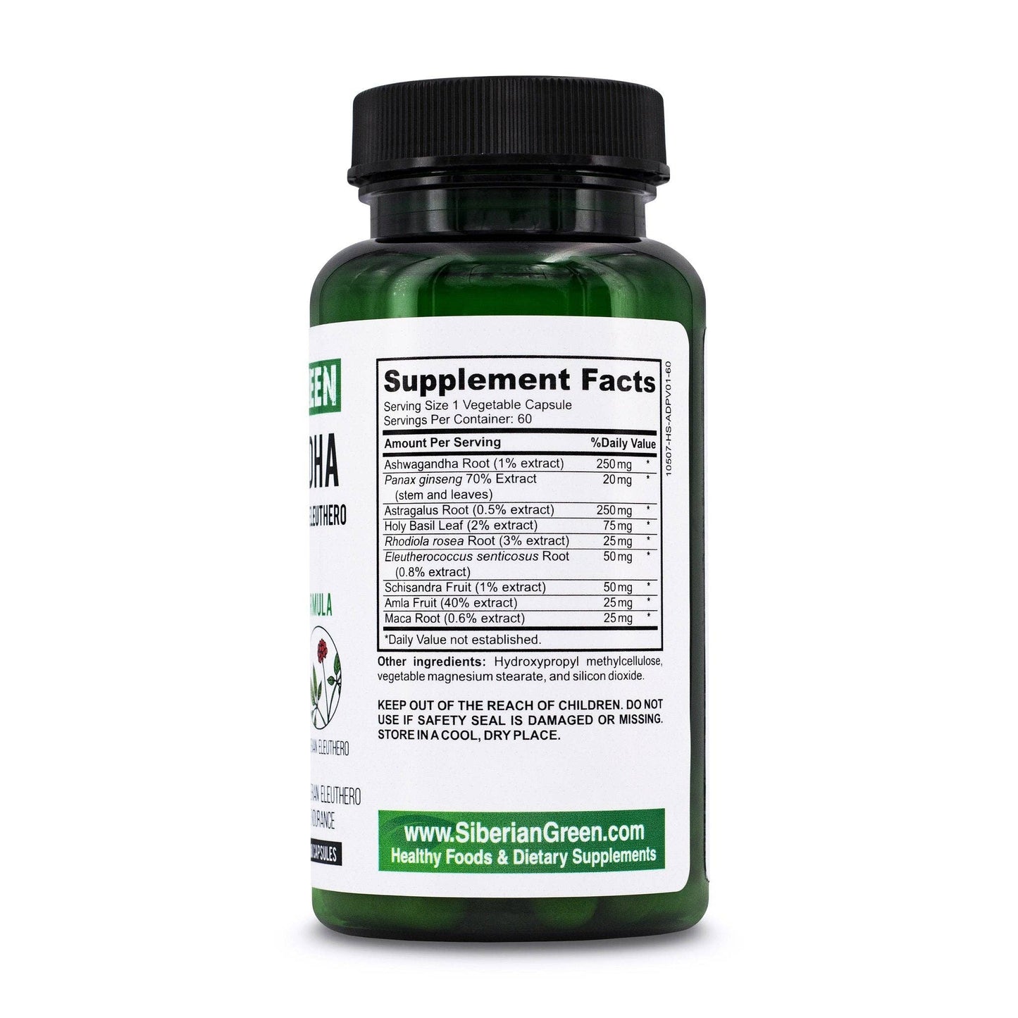 Organic Ashwagandha Root Astragalus & Eleuthero Ginseng Complex | 60 Caps