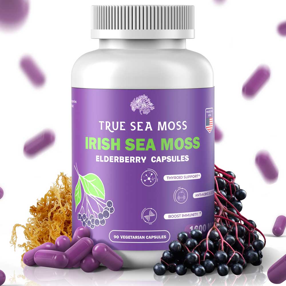 Irish Sea Moss Elderberry | 90 Capsules | 1600mg