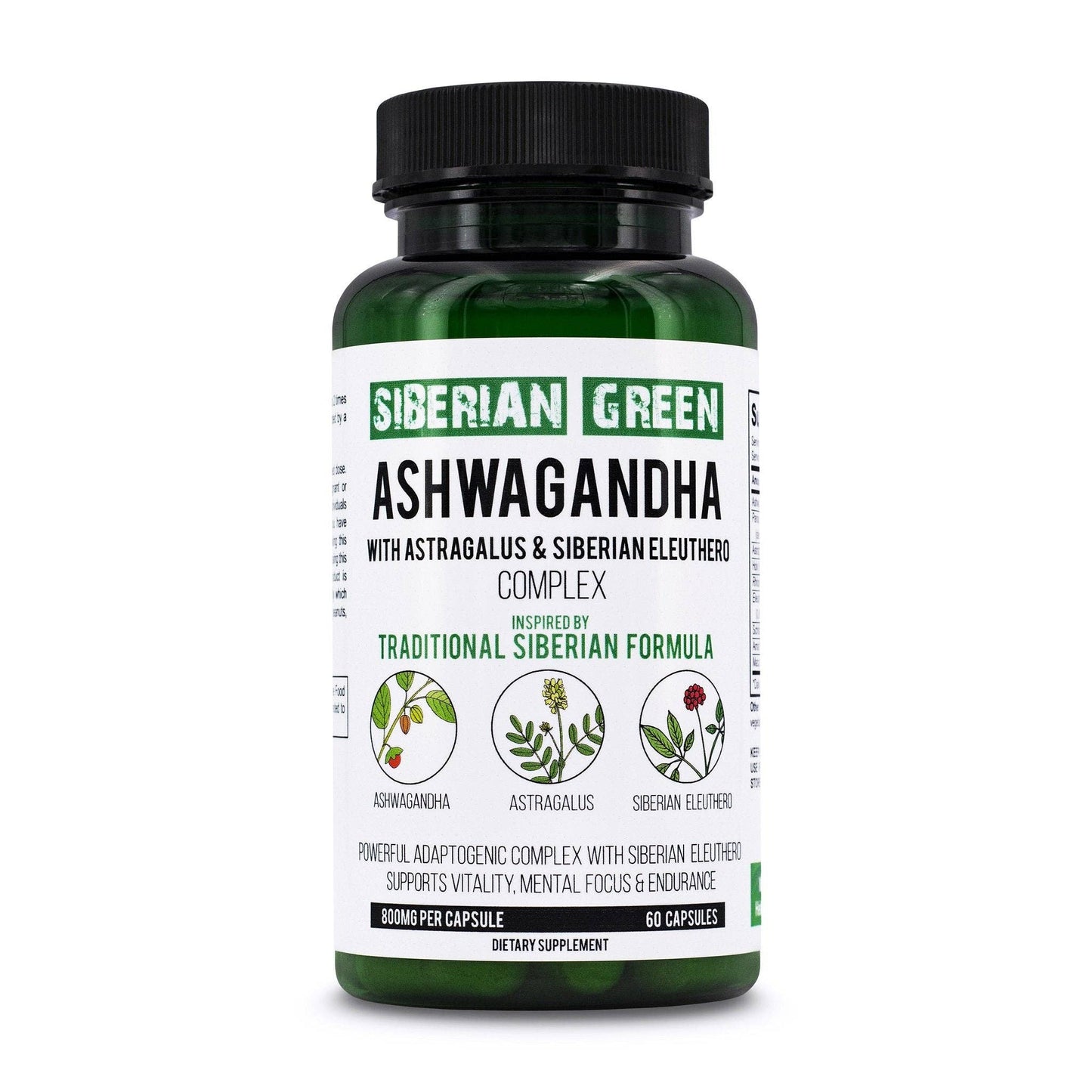 Organic Ashwagandha Root Astragalus & Eleuthero Ginseng Complex | 60 Caps
