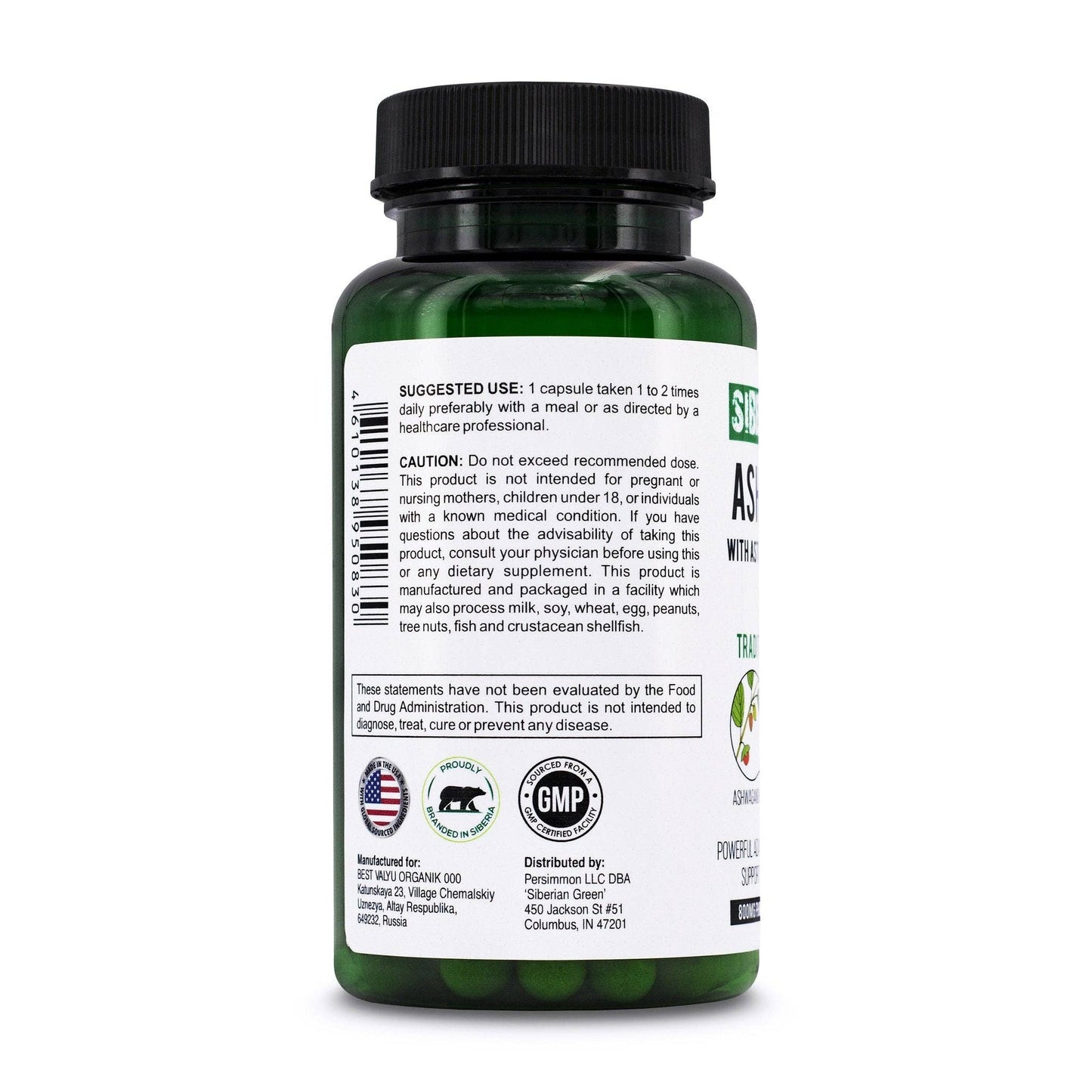 Organic Ashwagandha Root Astragalus & Eleuthero Ginseng Complex | 60 Caps