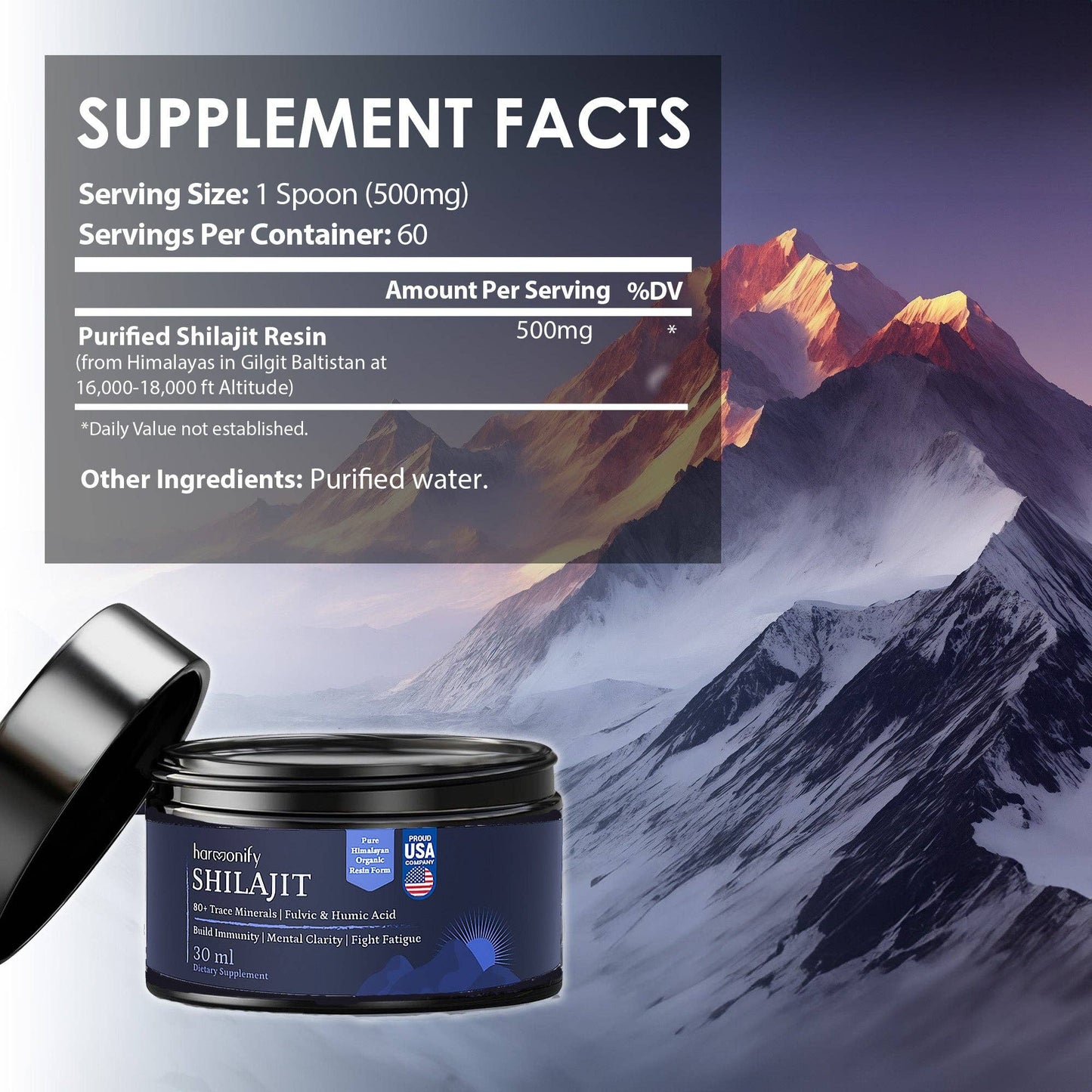 Pure Himalayan Shilajit Resin | 60 Day Servings 30ML