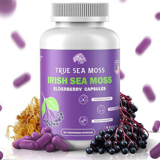 TrueSeaMoss - ELDERBERRY NATURAL SEA MOSS CAPSULES: 1 Pack