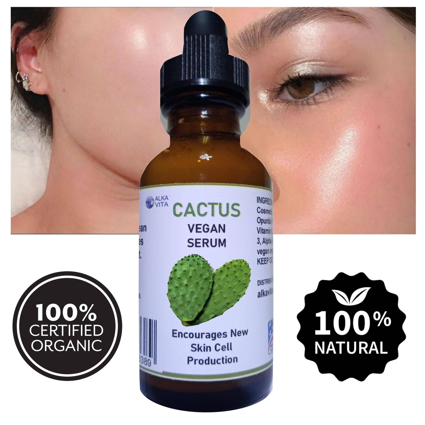 Cactus Vegan Serum New Face Skin Cell Production Anti-Aging