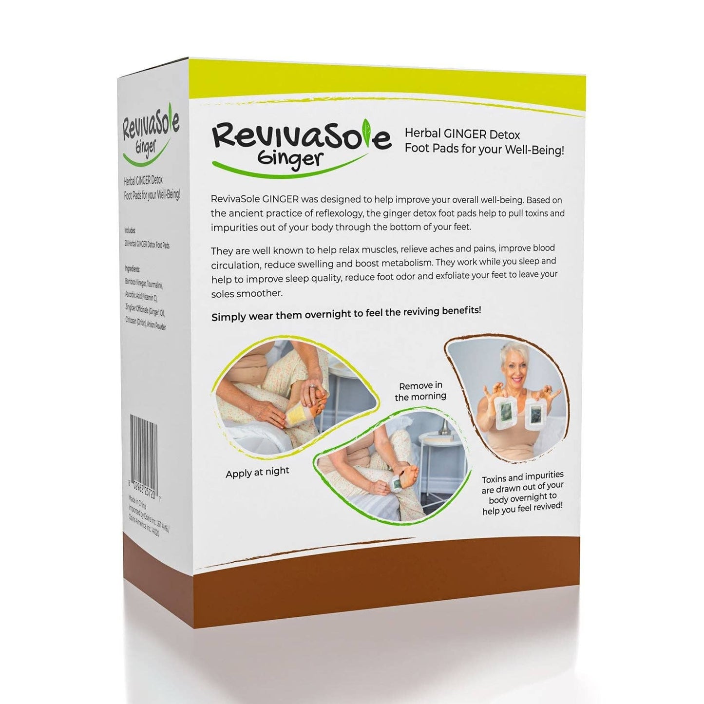 RevivaSole Ginger Detox Foot Pads (20pc) | As Seen On Social!