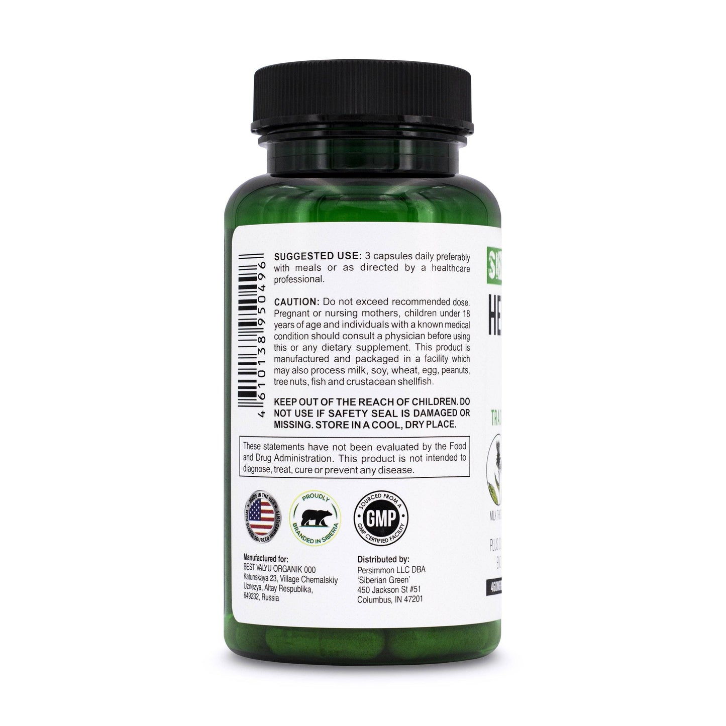 Herbal Liver Detox 60 Caps - Milk Thistle Artichoke Dandelion