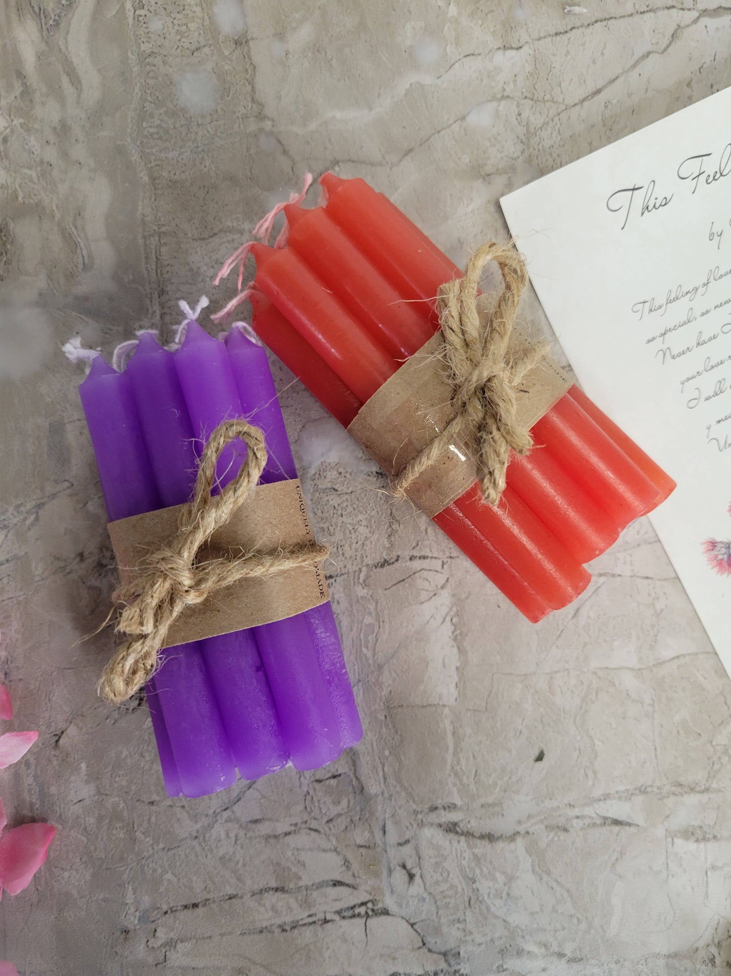 Packs of 10 colored spell candles, Chime Candle 4 Inches