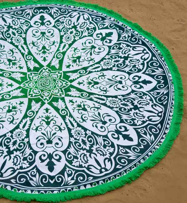 Teal Green Maya Roundie Tapestry