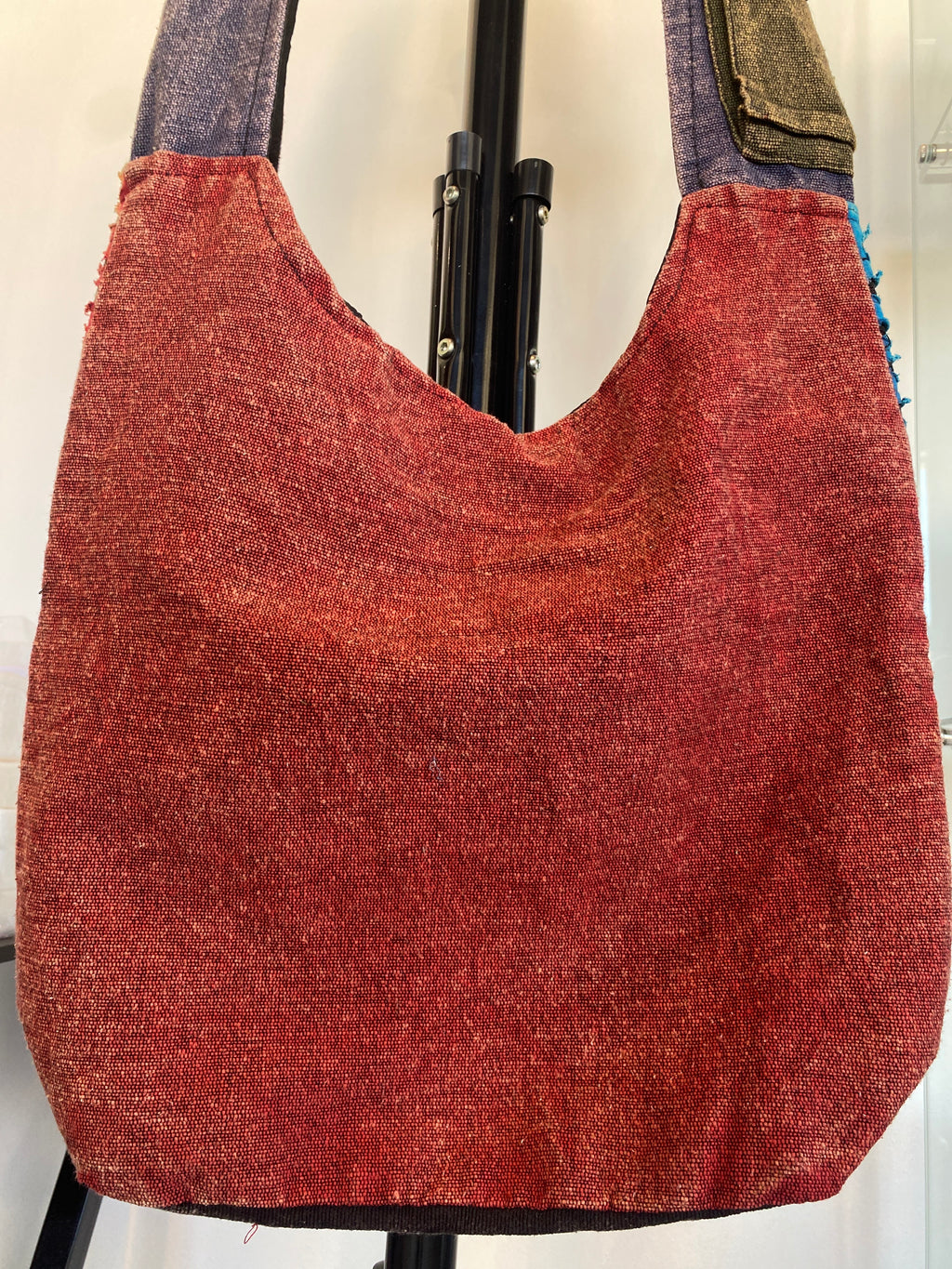 OM Floral Red Stripped Messenger Bag