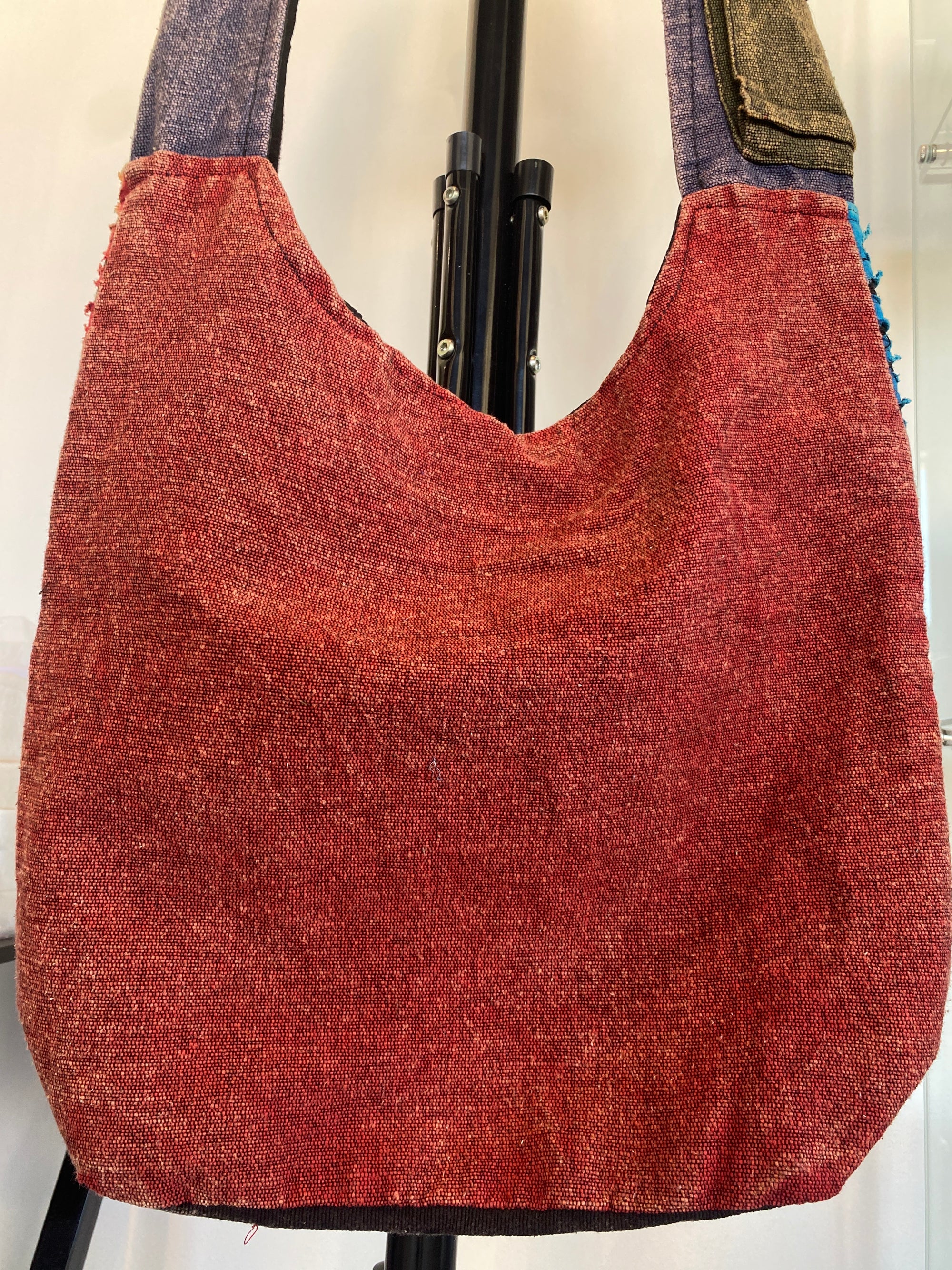 OM Floral Red Stripped Messenger Bag