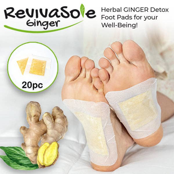 RevivaSole Ginger Detox Foot Pads (20pc) | As Seen On Social!