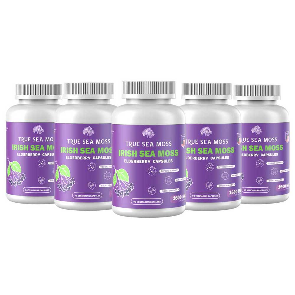 TrueSeaMoss - ELDERBERRY NATURAL SEA MOSS CAPSULES: 1 Pack