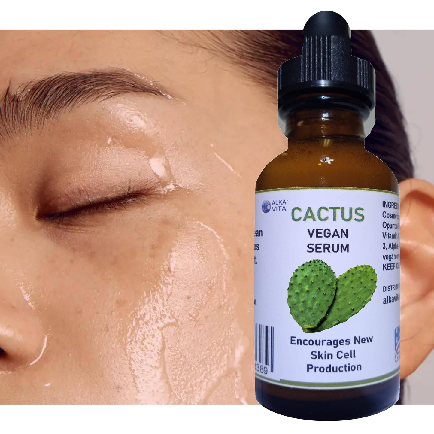 Cactus Vegan Serum New Face Skin Cell Production Anti-Aging