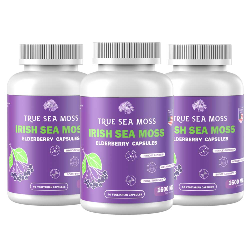 TrueSeaMoss - ELDERBERRY NATURAL SEA MOSS CAPSULES: 1 Pack