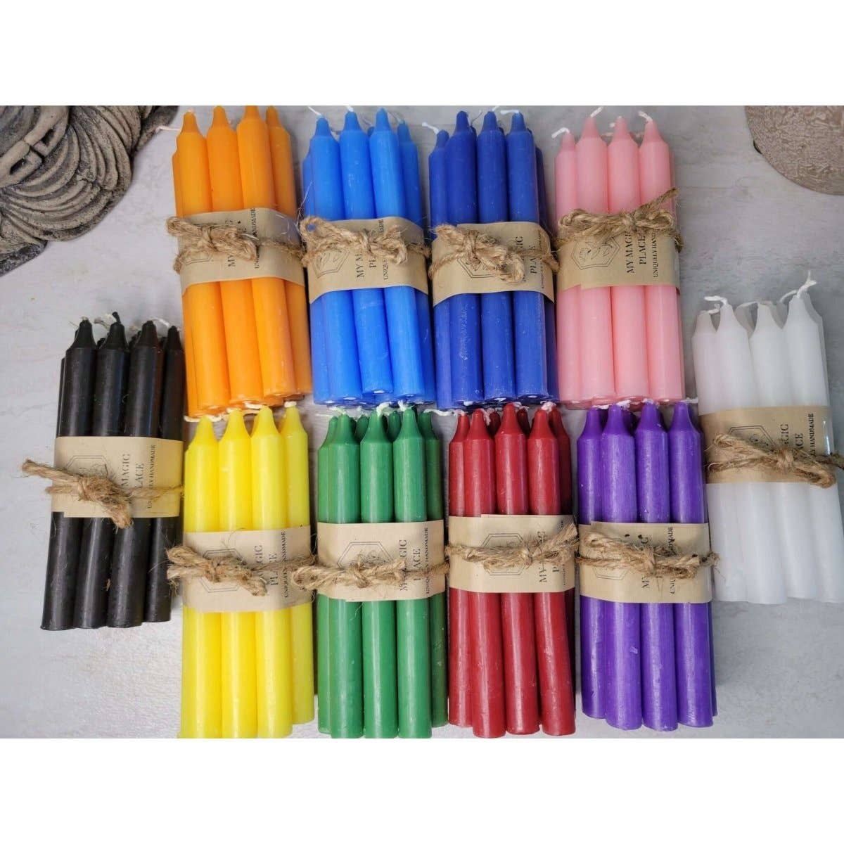 Set of 10 Candles 5" chime unscented spell candles pack